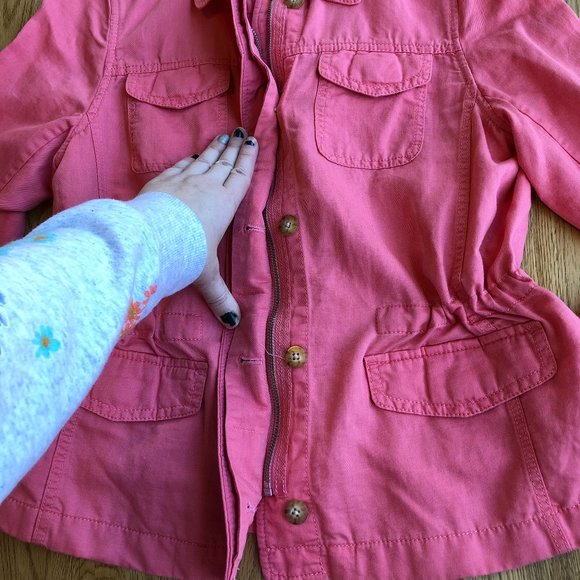Talbots Petites Safari Jacket Coral Medium NWT - Picture 7 of 13